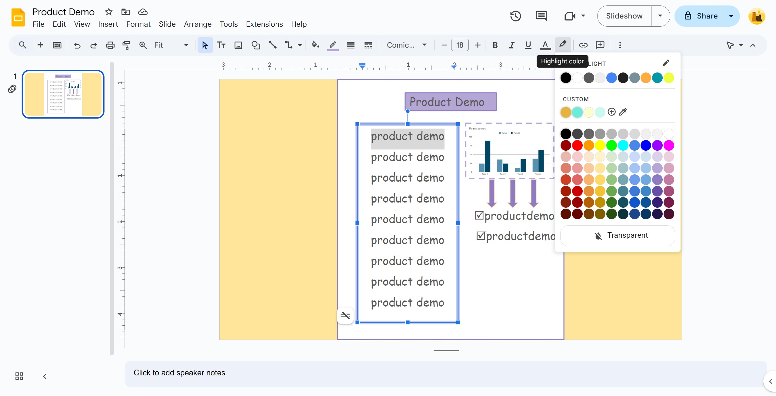 <p>Click highlight color and pick a color you like.</p>
