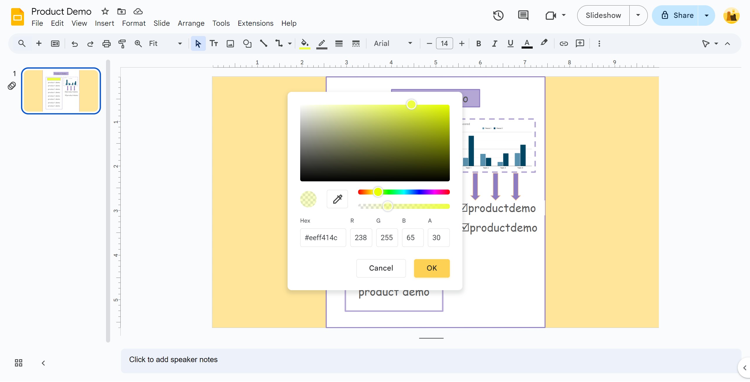 <p>The lighter the color, the more transparent it is. When you&#39;re done, click OK.</p>